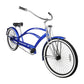 Side view of Micargi Mustang GTS Cruiser Bike dual spring fork white wall tire 