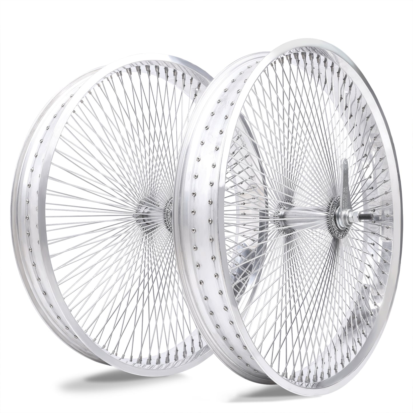 Micargi WH-TR7526140 26"X3"X13GX140H Aluminum Polish Fat Rims Wheel Set