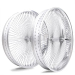 Side view of Micargi 26"X3"X13GX140H Aluminum Polish Fat Rims Wheel Set coaster brake