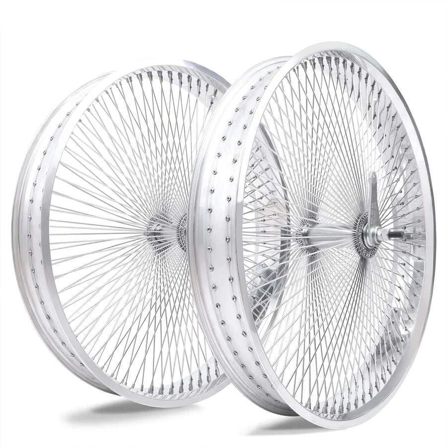 Micargi WH-TR7529140 29"X4"X13GX140H Aluminum Polish Fat Rims Wheel Set