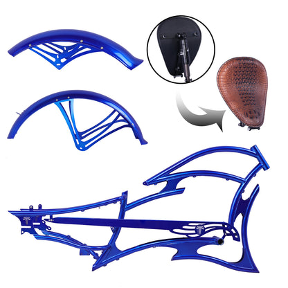 Micargi RAIDER Oversized Frame 7 SPEED Stretch Beach Cruiser Bike 26inch blue