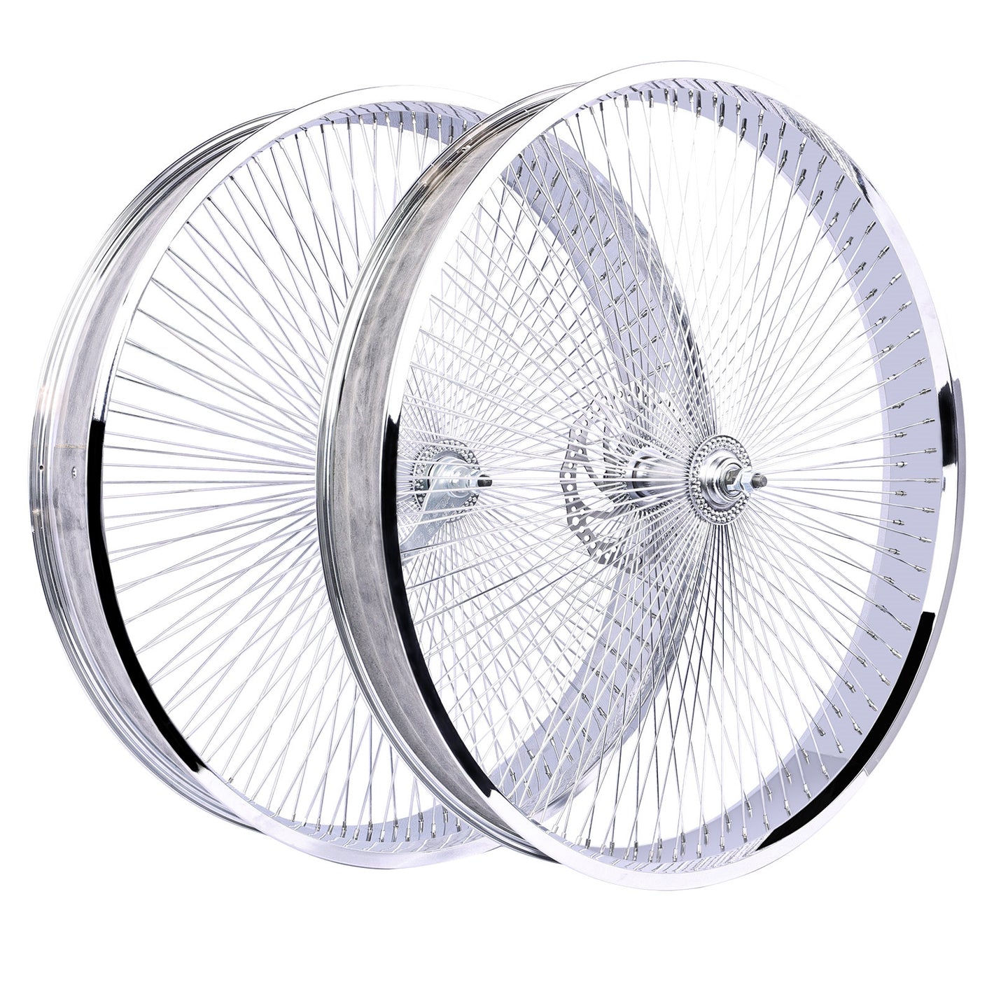 side view of Micargi 26*3.0 26*4.0 Mirror Electroplating Wheel Set with Coaster Brake