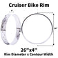 Micargi RM-TR95G2636-CP 26"x 3" 26"x4"x13Gx36H Mirror Chrome Bike Fat Rims