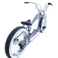 Side view of Micargi Vancouver 26" Chopper Cruiser Bike wide saddle fat tire in grey