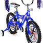 Side View of Micargi Kiddy Kids Bike 16" BMX Style Frame Coast Brake Blue with Training Wheels