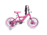 Micargi Kiddy Kids Bike 16" BMX Style Frame Coast Brake Pink with Training Wheels