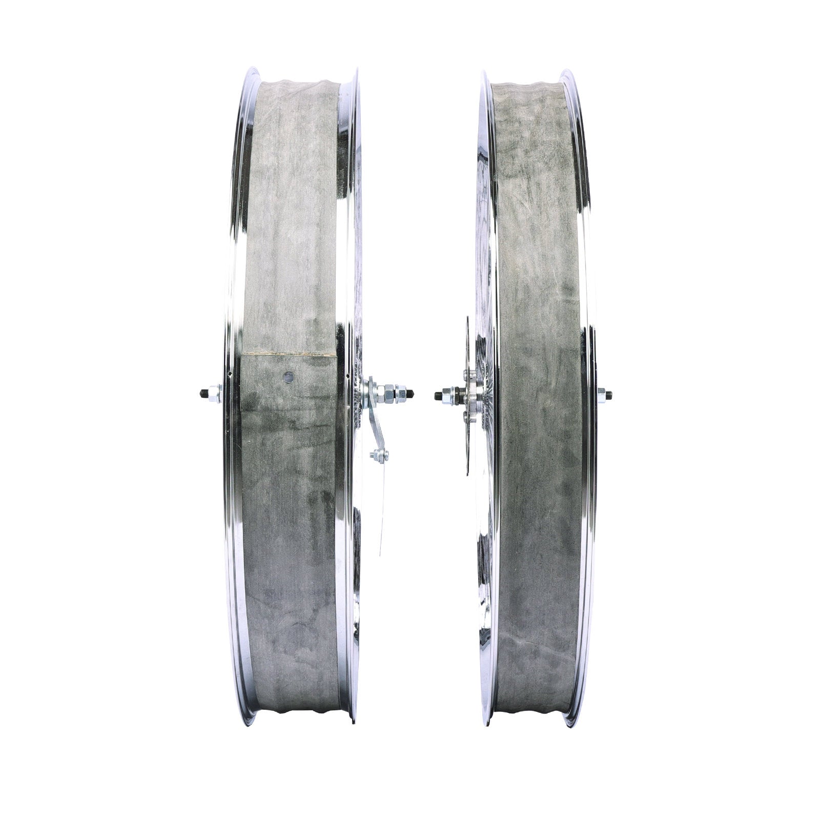 side view of Micargi Chrome WheelSet 29*3.0 29*4.0 Alloy Electroplating Coaster Brake