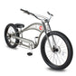 Side view of Micargi Vancouver 26" Chopper Cruiser Bike triple tree fork low handlebar