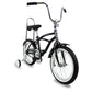 side view of Micargi Taylor kid bike with training wheel hi-rise handlebar
