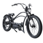 Side view of Tracer legend electric bike disc brake mid-rise handlebar in matte black