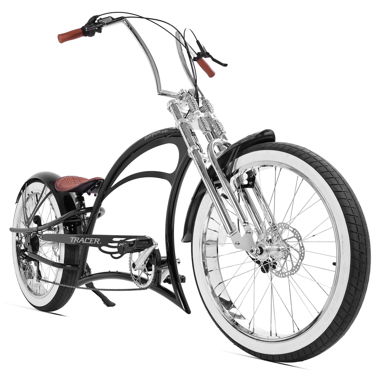 Scorpion GTS 7Speed Stretch Chopper Cruiser Bike Midnight Blue