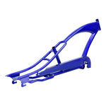 Side View of Micargi Puma Frame Stretch chopper bike blue for 1.75" Rim