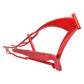 Side View of Micargi Puma Frame Stretch chopper bike for 1.75" Rim Red