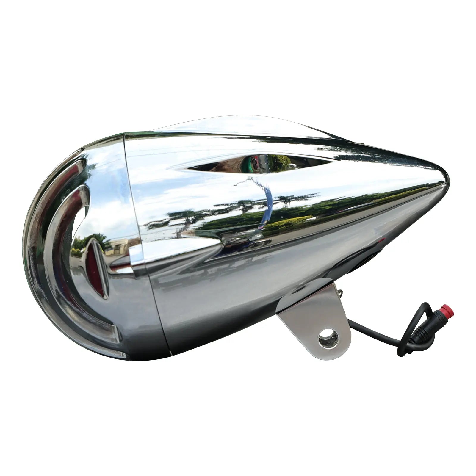 Side View of Micargi Bicycle Retro Chrome HeadLight 12V-48V 10W for E-bike