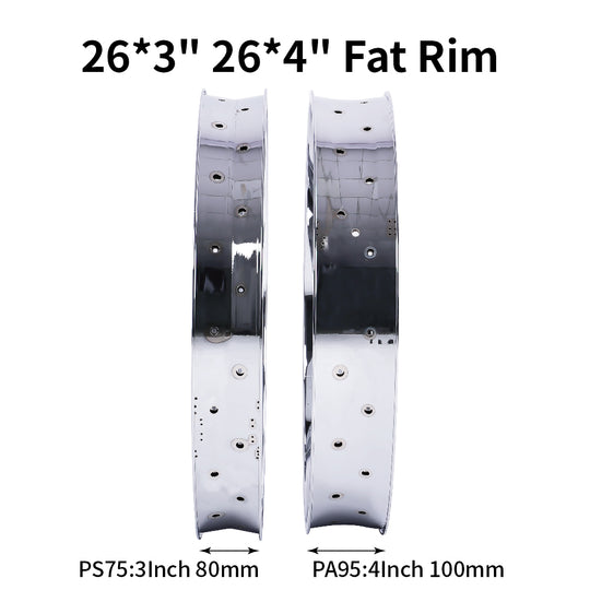 Micargi RM-TR95G2636-CP 26"x 3" 26"x4"x13Gx36H Mirror Chrome Bike Fat Rims