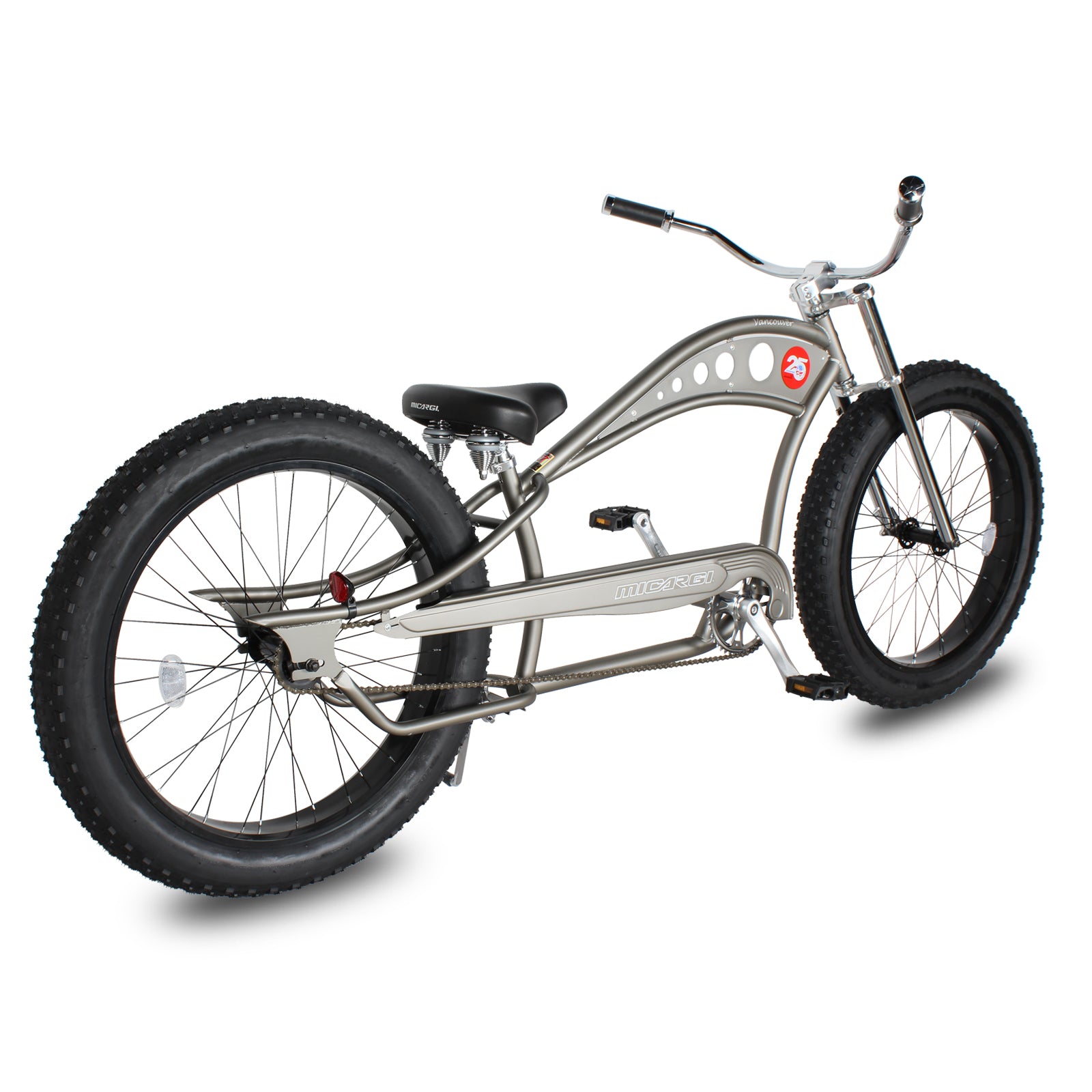 Side view of Micargi Vancouver 26" Chopper Cruiser Bike fat tire 26 inch