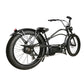 Side view of Tracer Legend Stretch Cruiser Ebike 1000W motor 7-speed in matte black