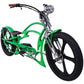 side view of Tracer Raptor Stretch Cruiser Chopper Ebike fat tire green