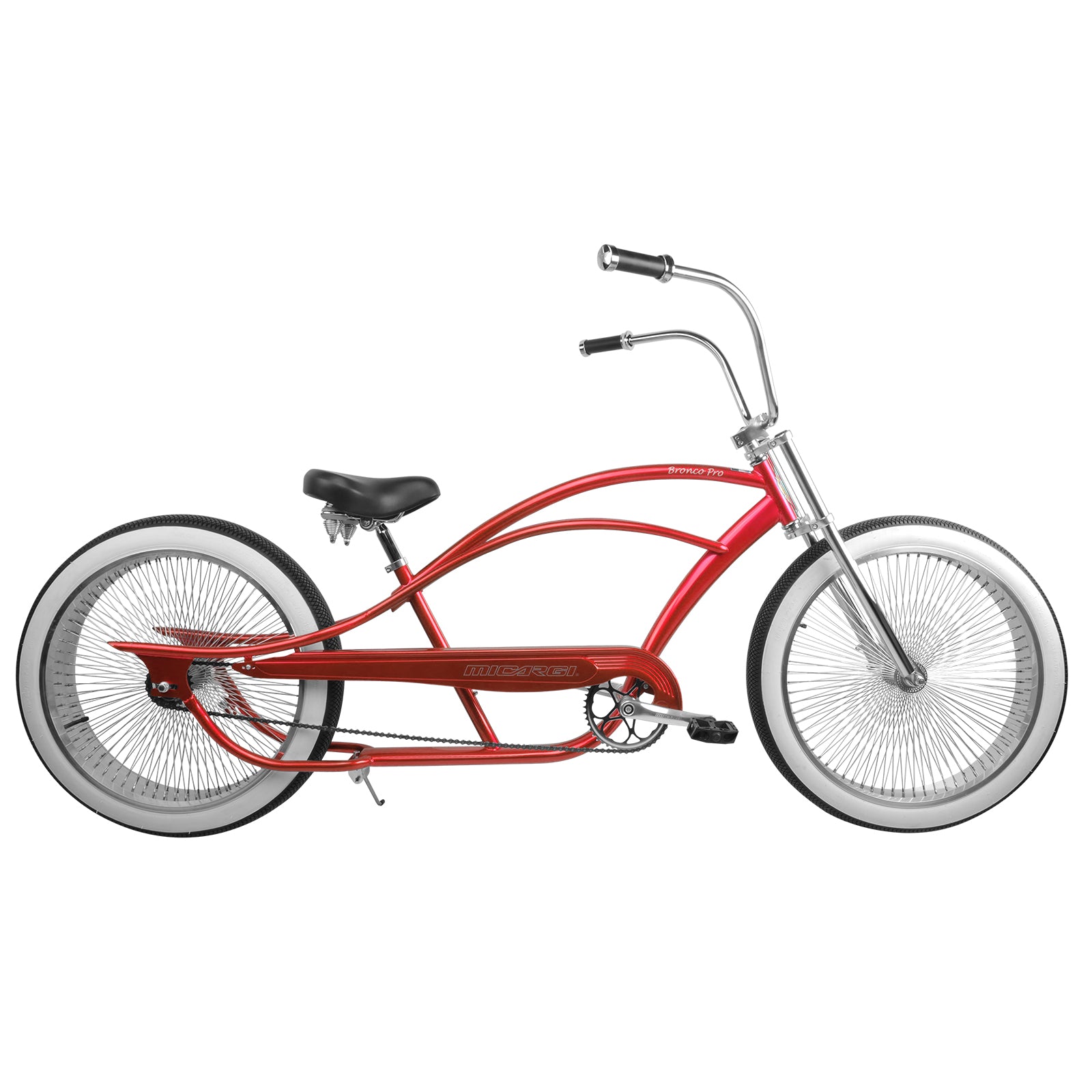 Micargi Bronco Pro 26” Stretch Cruiser Bike Red