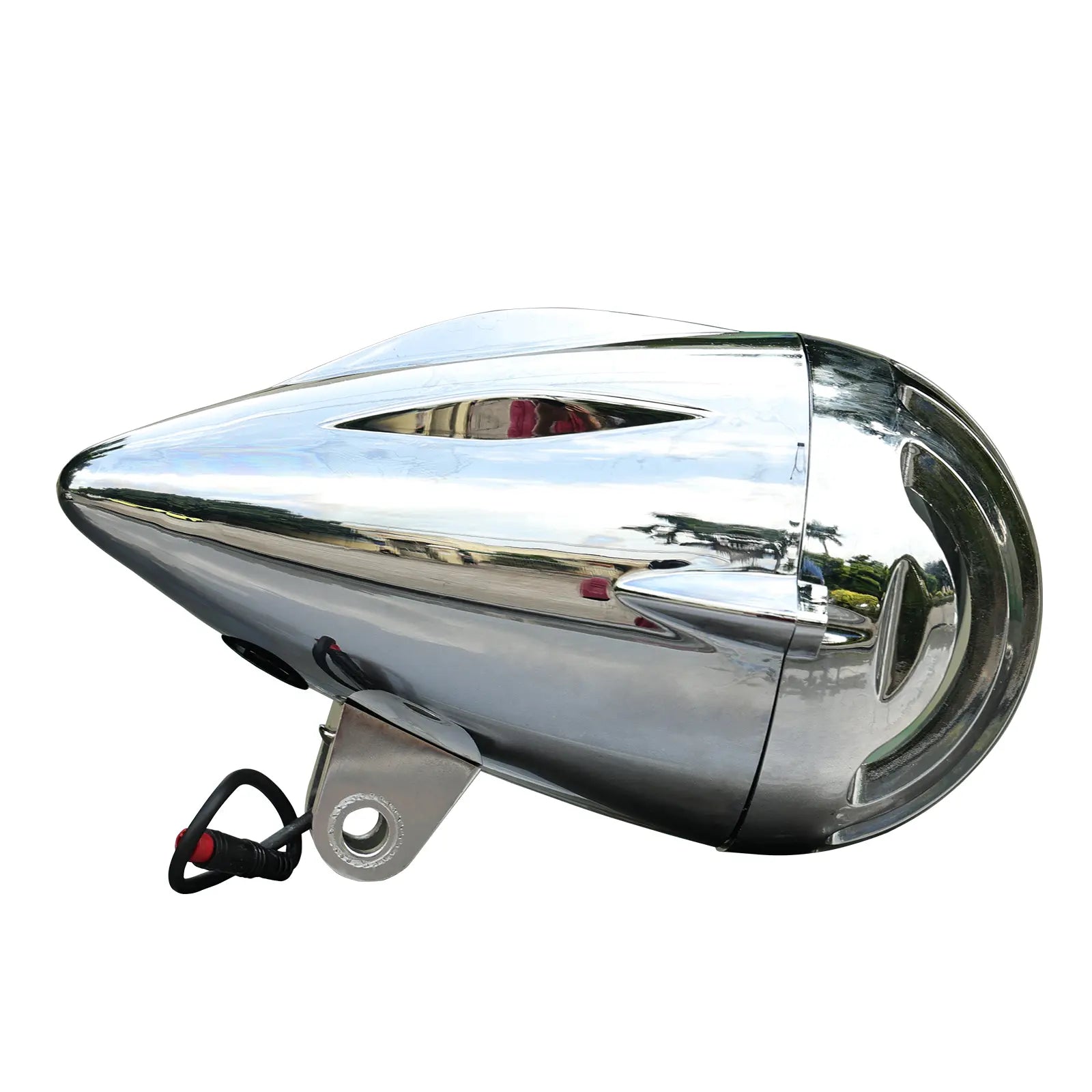 Side View of Micargi Bicycle Retro Chrome HeadLight 12V-48V 10W for e-bike