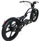 side view of Tracer Raptor Stretch Cruiser Chopper E-bike matte black Suspension saddle