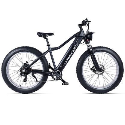 Tracer Tacoma Fat Tire Electric Mountain Bike 26 inch in Matte Black 7-speed