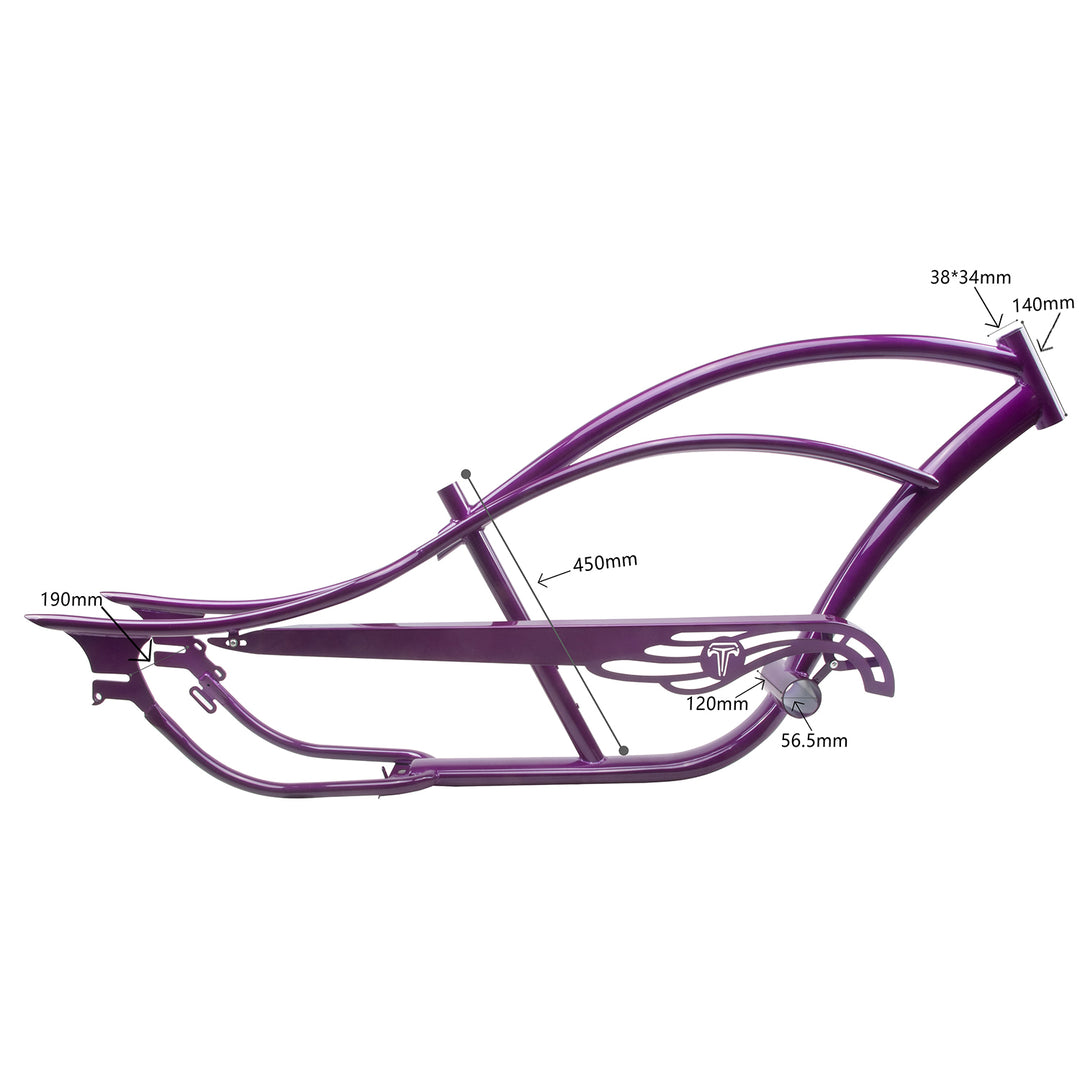 FM-BRONCO Bronco chopper Stretch cruiser bike frame 26" coaster brake or 7 Speed frame