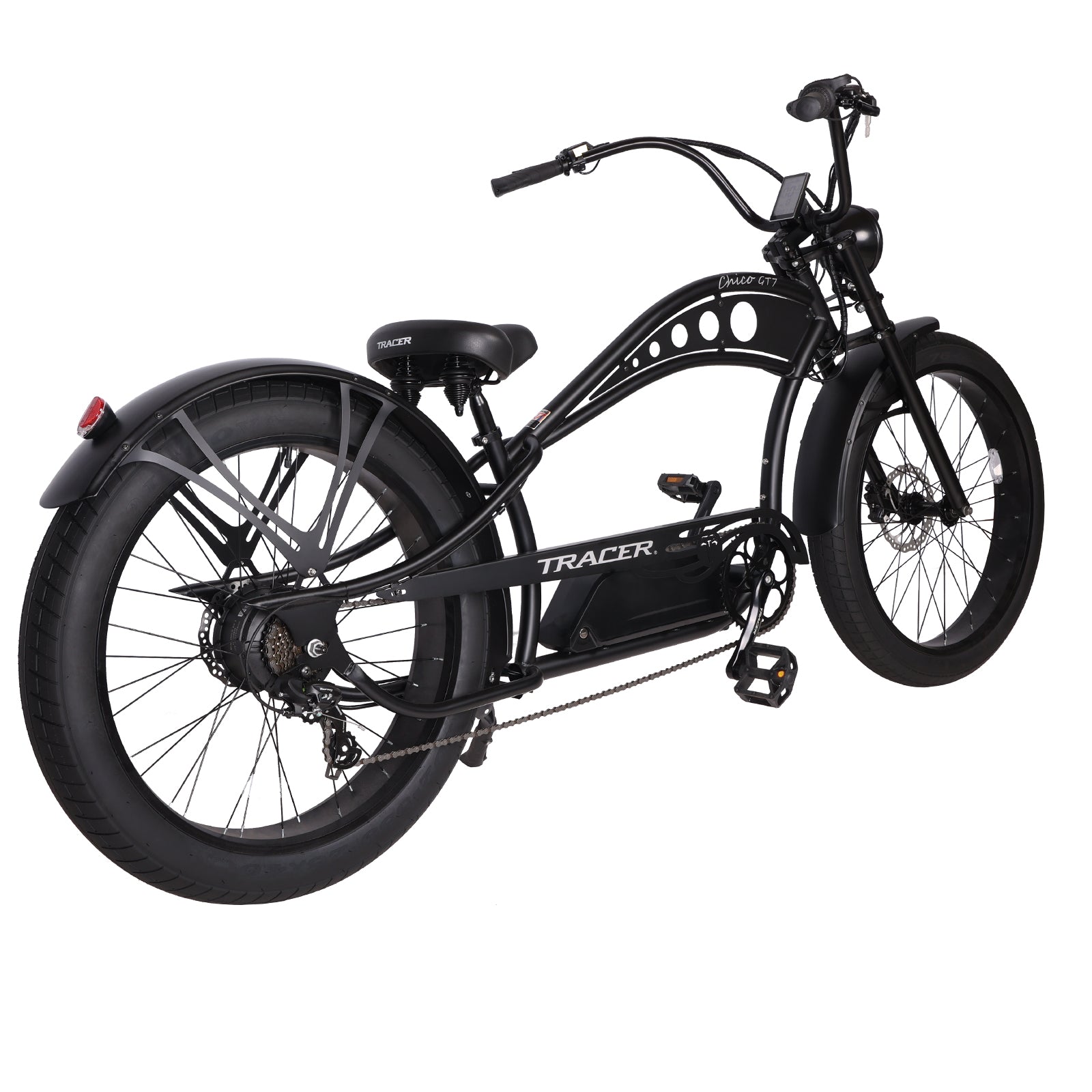 Side view of Micargi Cyclone 500W Electric Beach Cruiser bike fat tire
