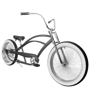 Side View of Micargi Bronco Pro 26” Stretch Cruiser Bike Black