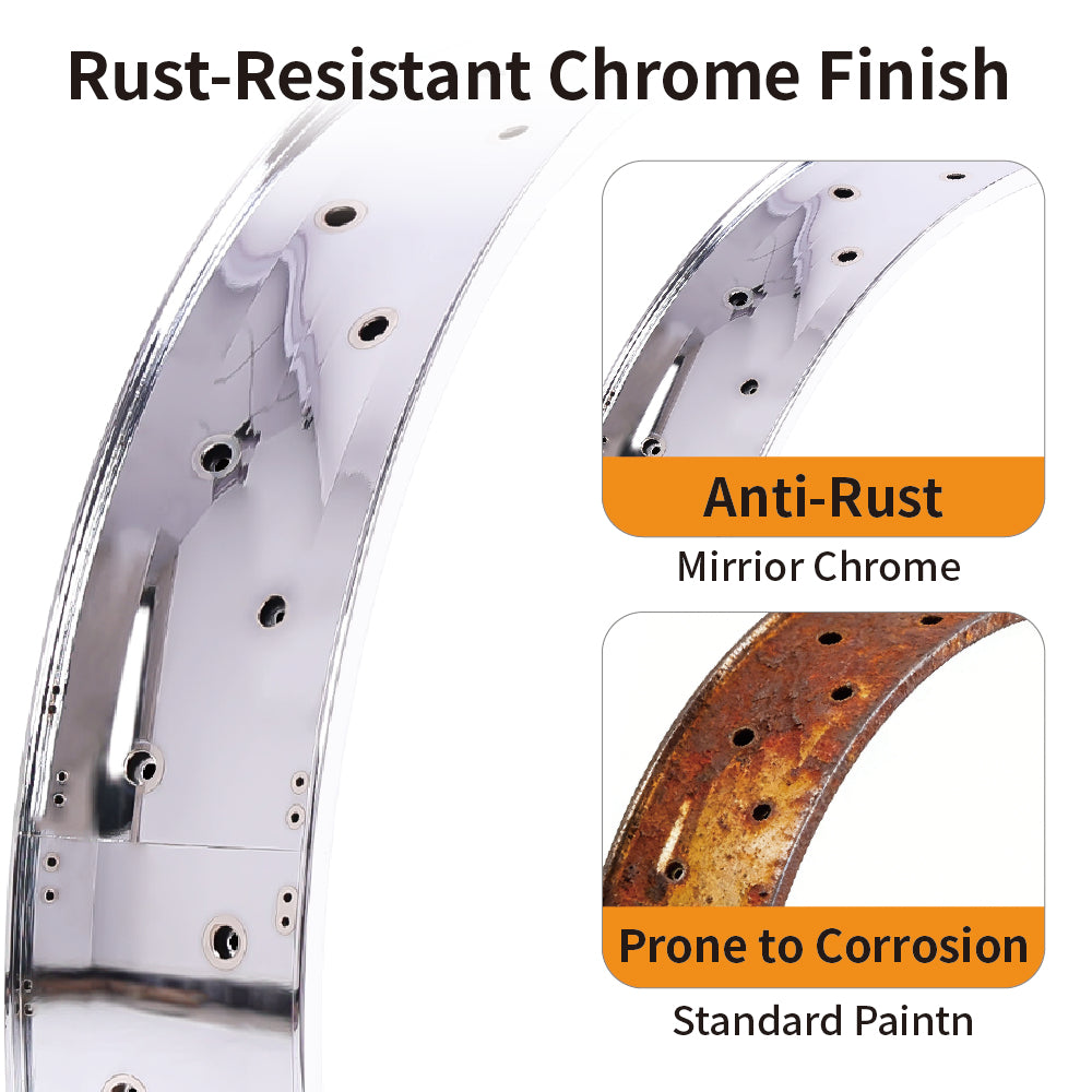 Micargi RM-TR95G2636-CP 26"x 3" 26"x4"x13Gx36H Mirror Chrome Bike Fat Rims