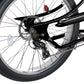 Close up of Micargi Vancouver 26" Chopper Cruiser Bike firm spokes and hub 7-speed disc brake