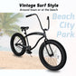 side view of Micargi Luxe GT 26" Beach Cruiser Bikes matte black on beach