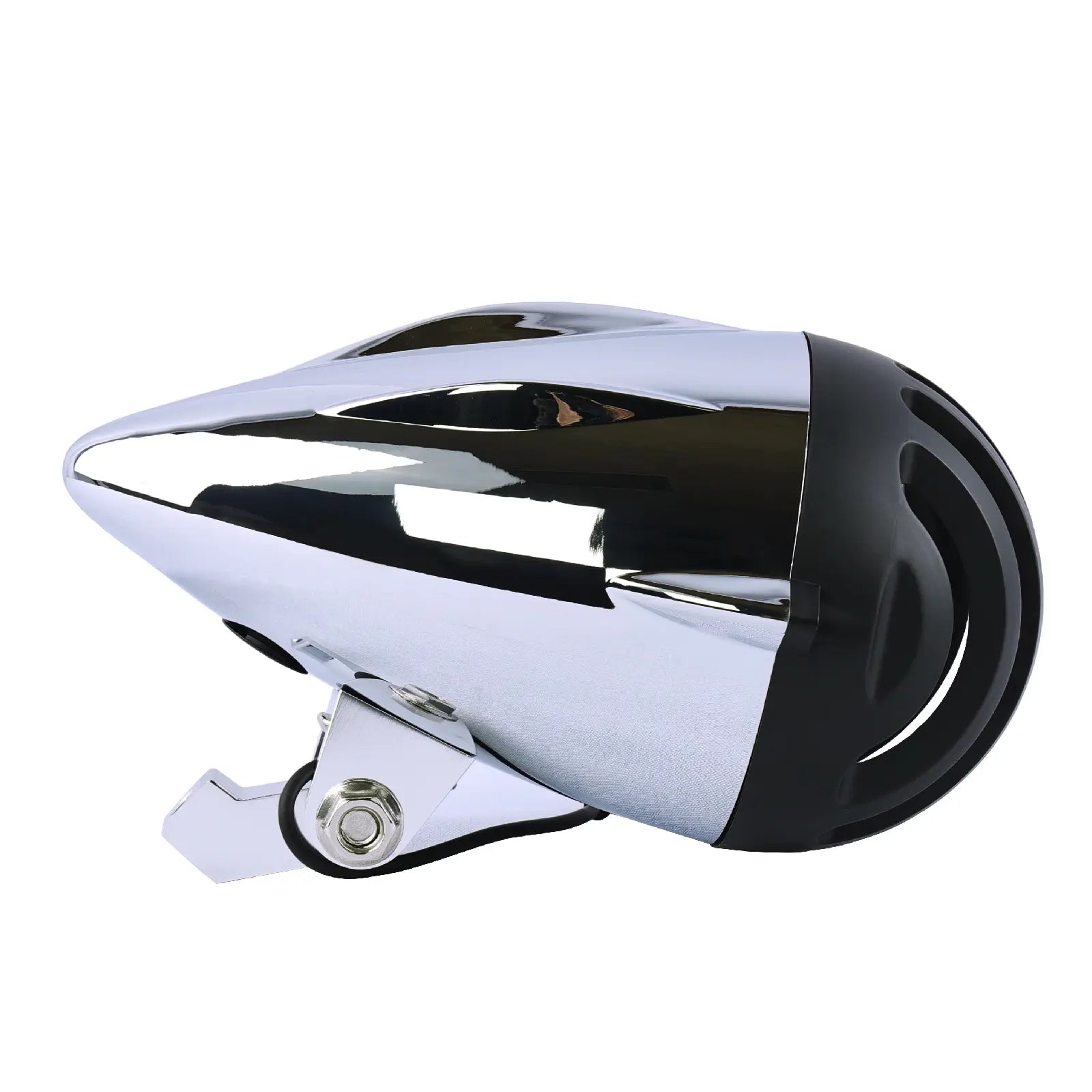 Side View of Micargi Bicycle Retro Chrome HeadLight 12V-48V 10W for E-bike