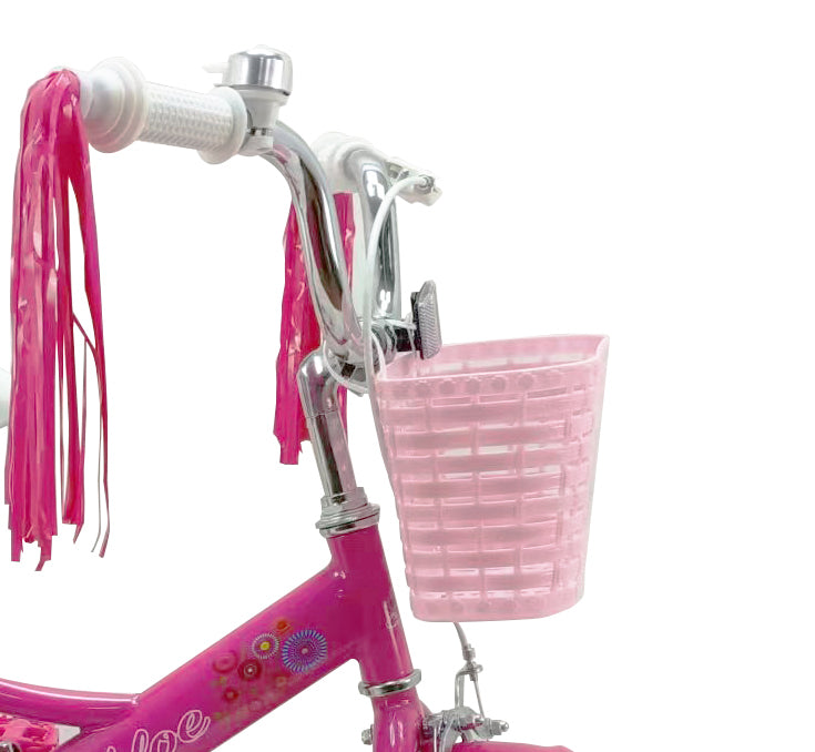 Micargi Chloe Kids' Bike with Basket Training Wheels 12" in Pink