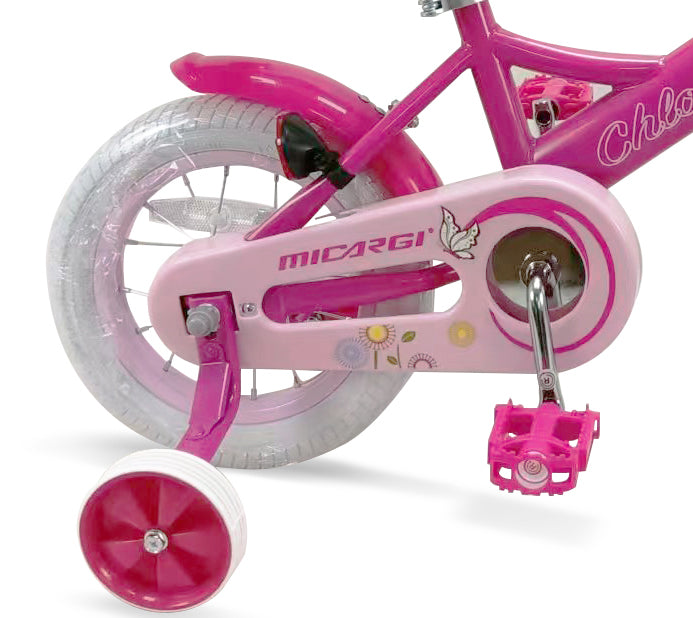 Micargi Chloe Kids' Bike with Training Wheels 12" in Pink