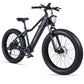 Close up of Micargi Steed Electric Mountain Bicycle flat handlebar in matte black