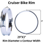 Micargi RM-TH7529140-CP Bicycle Mirror Electroplating Rim 29"×3"x 14G x 140H 80mm For Cruiser Bike