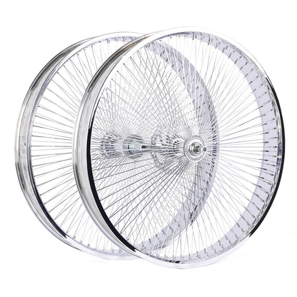 side view of Micargi 29"*3" Chrome Fat Rim Bike Wheelset with Coaster Brake