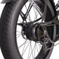 Close up of Tracer Legend Stretch Cruiser E-bike 1000W rear hub motor 7-speed matte black