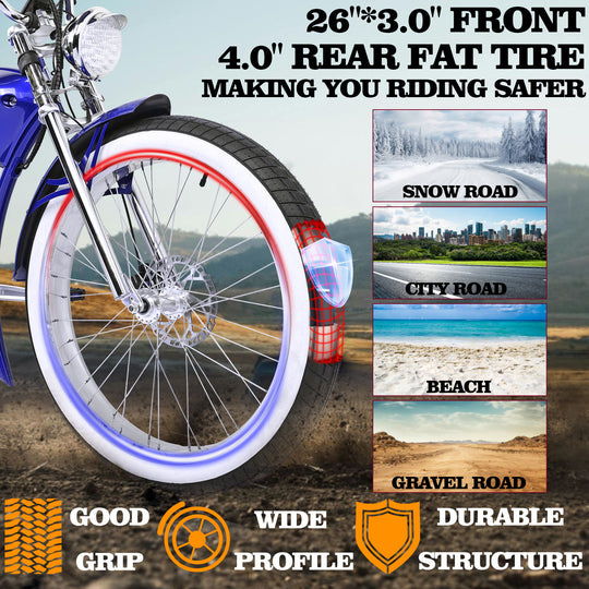 Tracer Twenty5 GT 500W 26" CRUISER E-BIKE