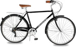 Micargi Roasca 700C Hybrid City Bikes 7-Speed in black