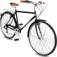 Side view of Micargi Roasca 700C Hybrid City Bikes 7-speed in black