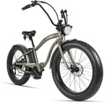 Side view of Tracer loiter cruiser e-bike matte gray 26inch disc brake