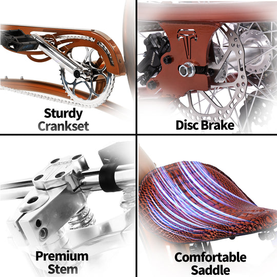 Scorpion GTS 7Speed Stretch Chopper Cruiser Bike