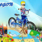 Side view of Micargi Dragon 20-Inch Kids Bike riding in park beach playground
