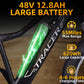 Tracer Tacoma Fat Tire Mountain Electric Bike 48V 12.8AH Large Lithium Battery 55 Miles Max Range Close Up