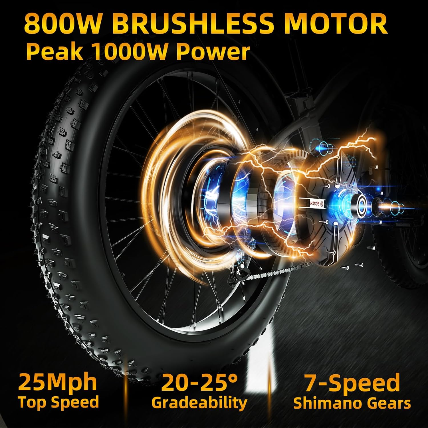 Tracer loiter beach cruiser e-bike powerful 800W rear hub motor 7-speed 25mph