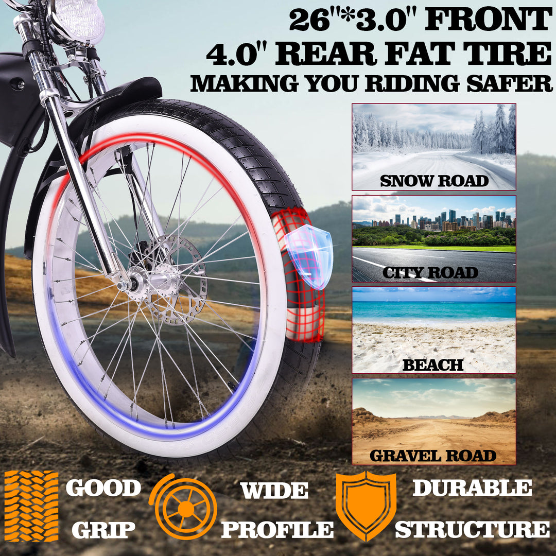 Tracer Twenty5 GT 500W 26" CRUISER E-BIKE