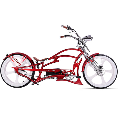 Tracer Raptor 800W Stretch Cruiser Chopper Ebike (White PRE-SALE)