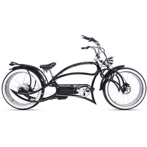 Tracer Beyond Stretch Cruiser E-bike bright chrome headlight in black 
